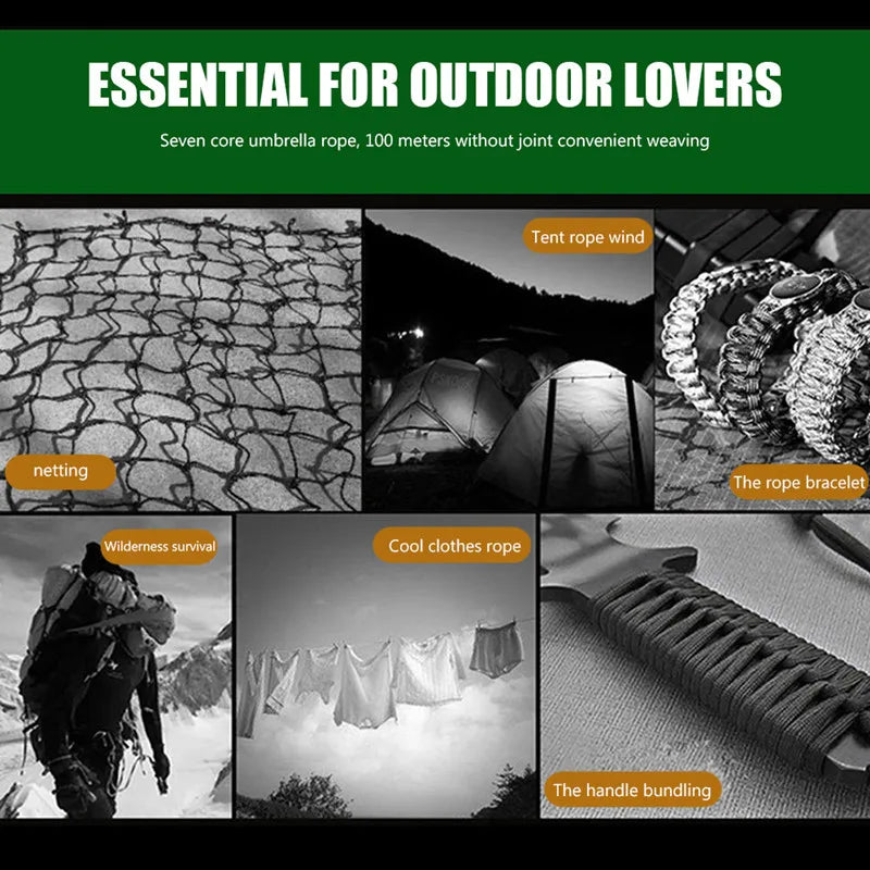 Camping Weaving Military Paracord Rope 650Lbs - iCoolDown