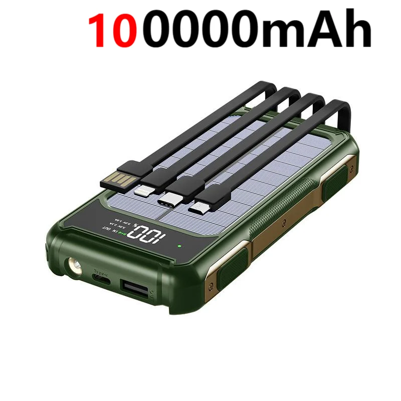 Solar Power Bank 200000mAh 4-In-1 Cables - ICoolDown