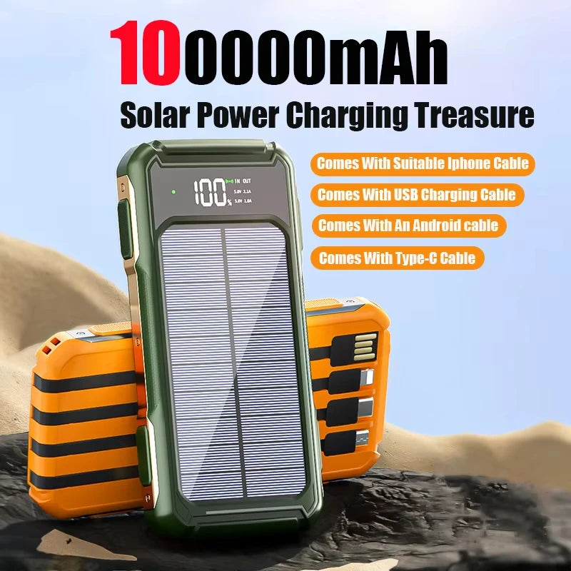 Solar Power Bank 200000mAh 4-In-1 Cables - iCoolDown