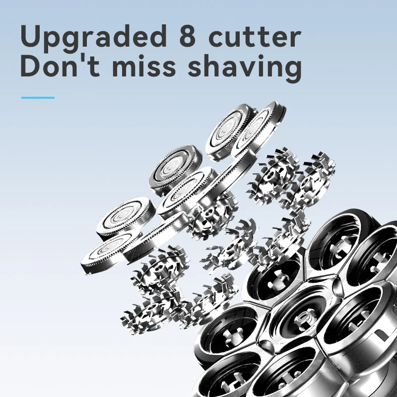 FlexiGear 8-In-1 Heads Men's Rechargeable Electric Shaver - ICoolDown