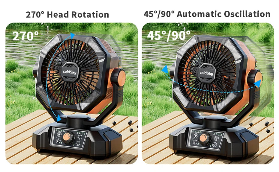 iCoolDown™ 8 Speeds Portable Camping Fan 20000mAh Battery - iCoolDown