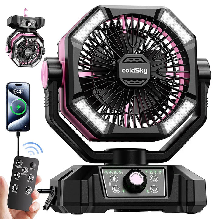 iCoolDown™ 8 Speeds Portable Camping Fan 20000mAh Battery - iCoolDown