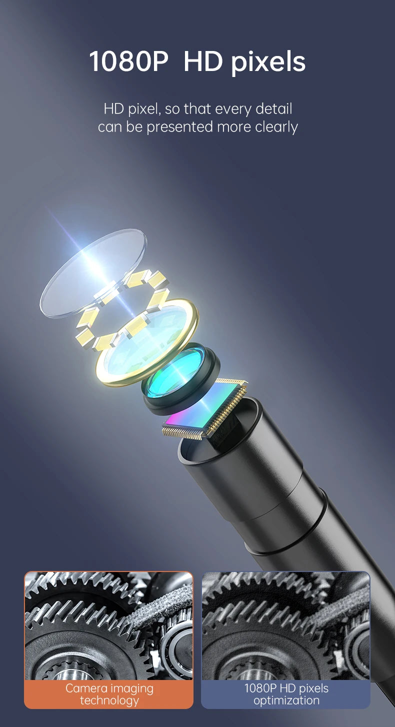 Industrial Endoscope Camera 8mm Lens IP67 Waterproof 8 LEDS - ICoolDown