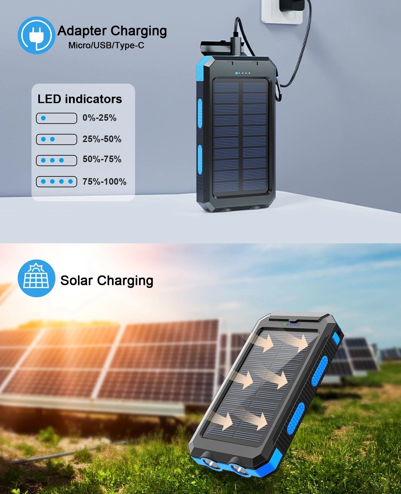 XIBUZZ™ Waterproof Outdoor Solar Power Bank 38800mAh - ICoolDown