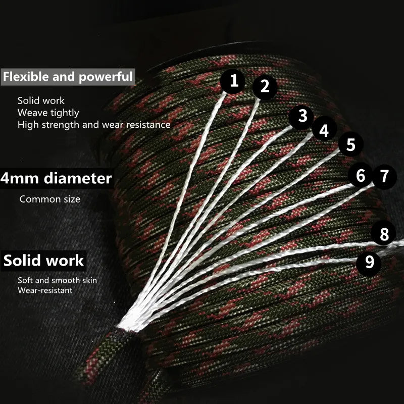 Camping Weaving Military Paracord Rope 650Lbs - iCoolDown