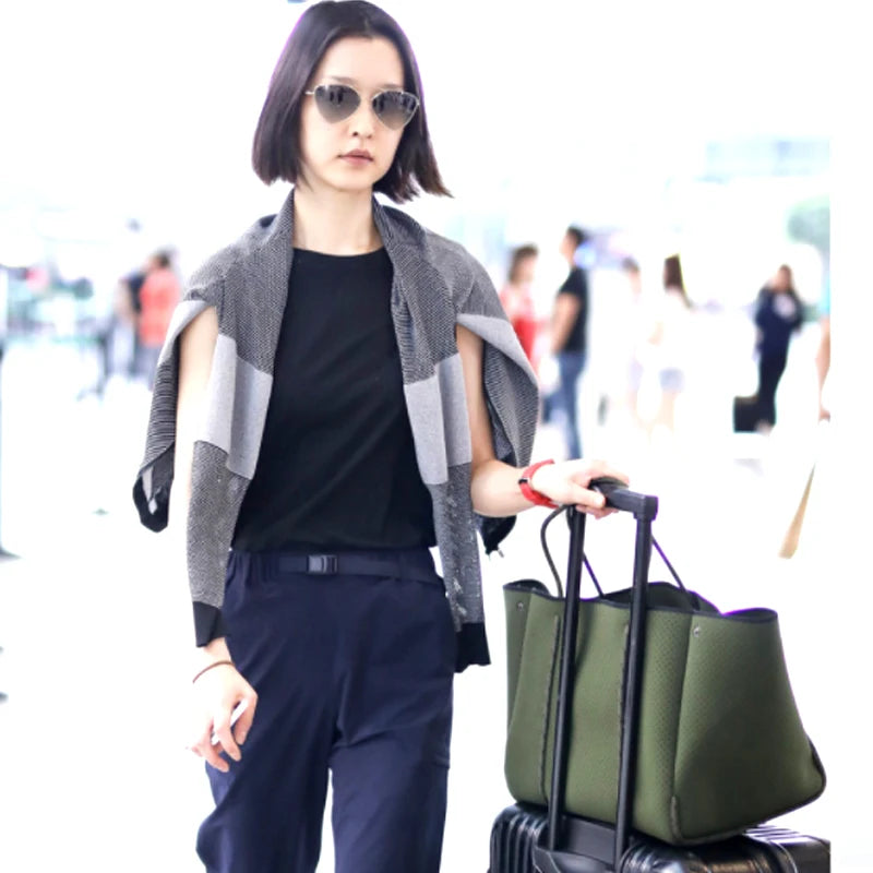 Perforated Neoprene Tote Bag With Small Purse - iCoolDown