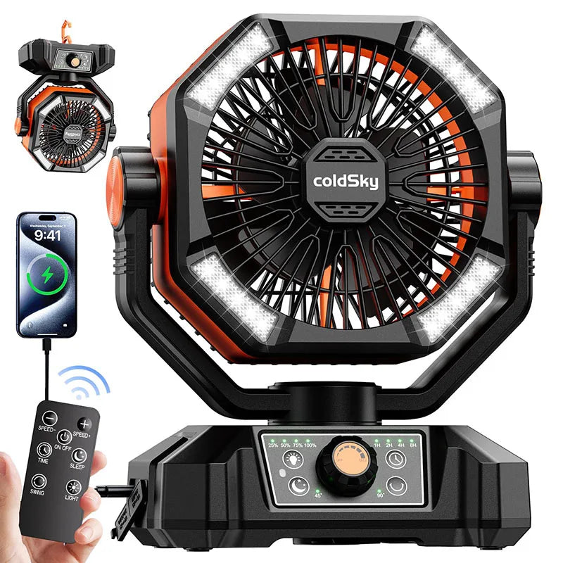 iCoolDown™ 8 Speeds Portable Camping Fan 20000mAh Battery - ICoolDown