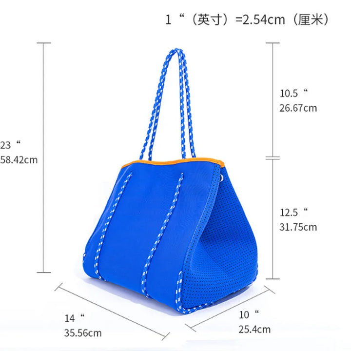 Perforated Neoprene Tote Bag With Small Purse - iCoolDown