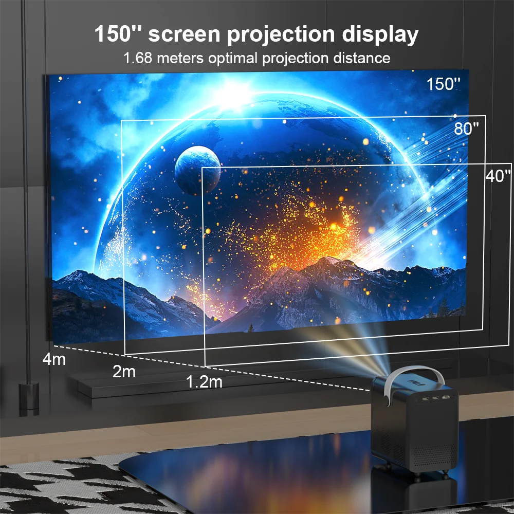 iCoolDown™ Mini Projector 10000 Lumens  Wi-Fi Wireless - ICoolDown