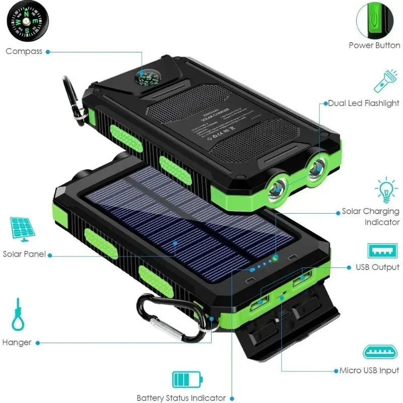 iCoolDown™ 200000mAh Waterproof Outdoor Solar Power Bank - iCoolDown