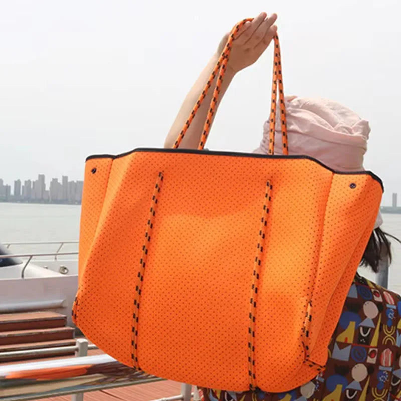 Perforated Neoprene Tote Bag With Small Purse - iCoolDown