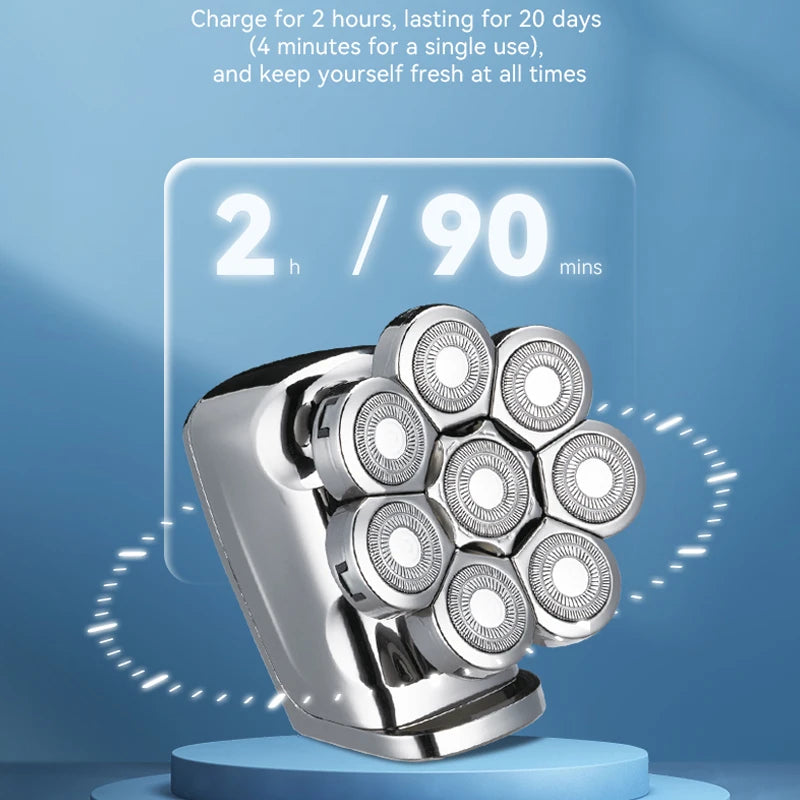 FlexiGear 8-In-1 Heads Men's Rechargeable Electric Shaver - ICoolDown