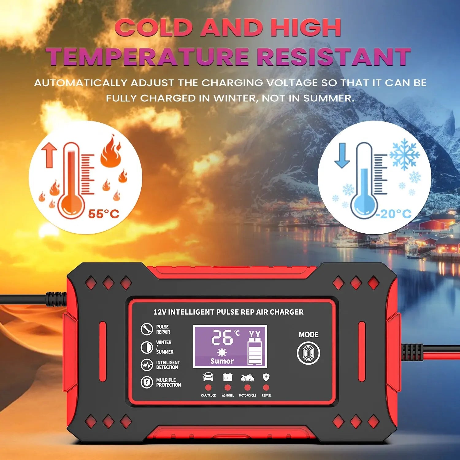 Intelligent Car Battery Charger 6A 12V - ICoolDown