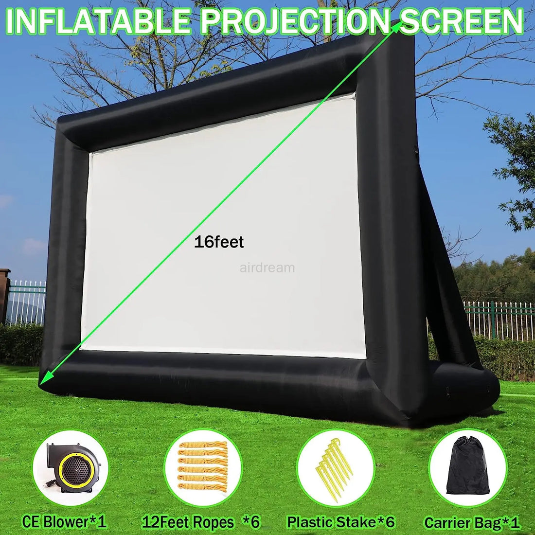 iCoolDown™ Portable Inflatable Projector Screen For Backyard - iCoolDown