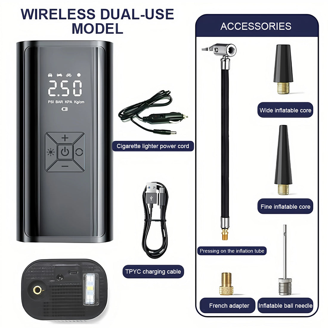 6000mAh Portable Car Air Compressor