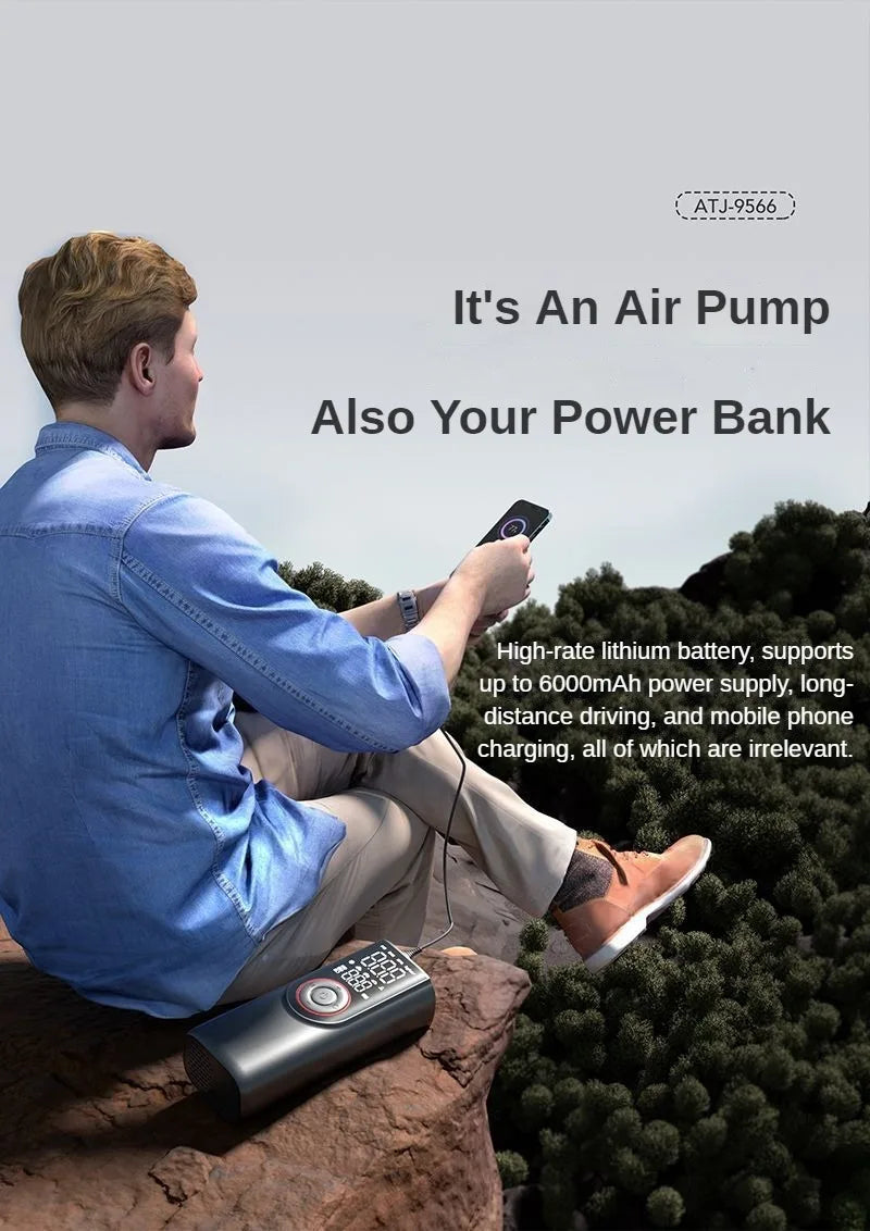 2-In-1 Portable Inflator Pump and  Power Bank