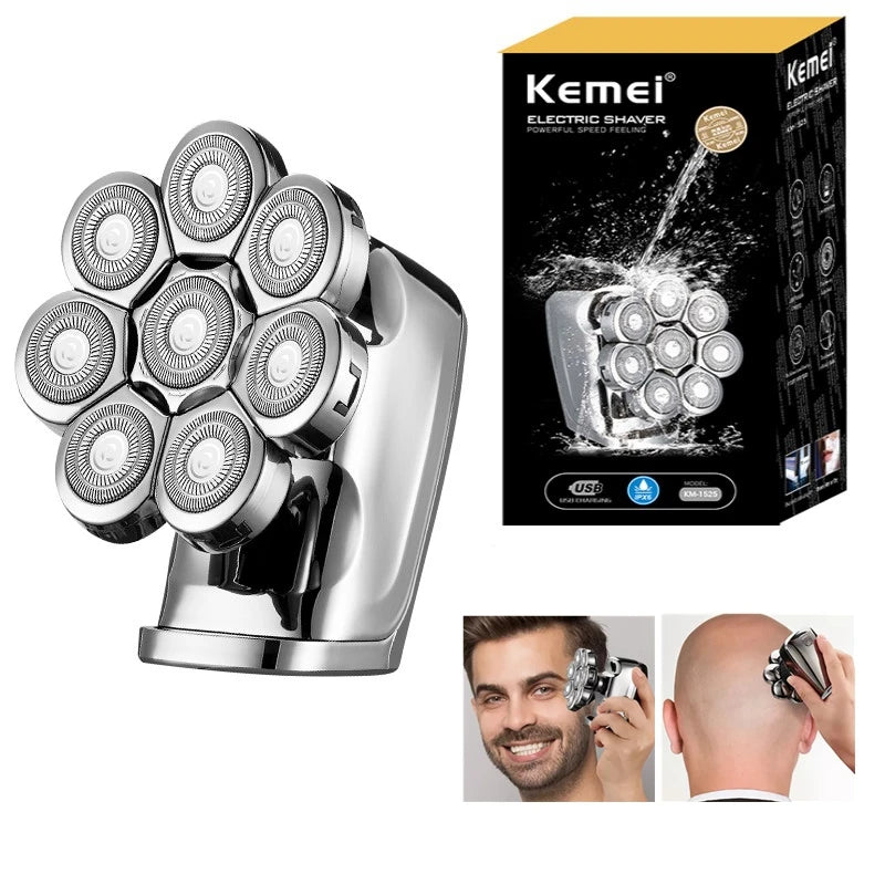 FlexiGear 8-In-1 Heads Men's Rechargeable Electric Shaver - ICoolDown