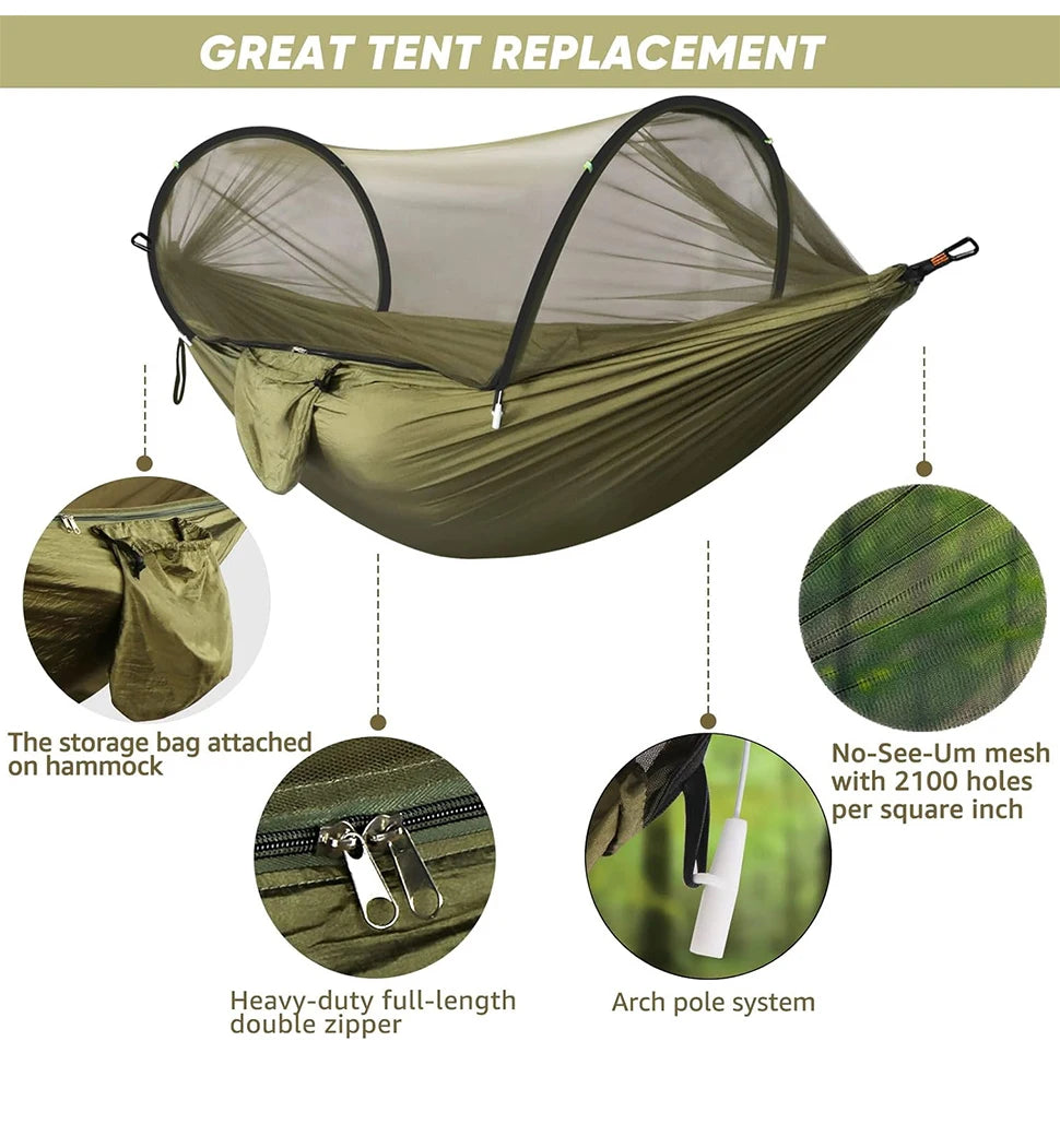 iCoolDown™ 3 in 1 Mosquito Mesh Nylon Camping Hammock - ICoolDown