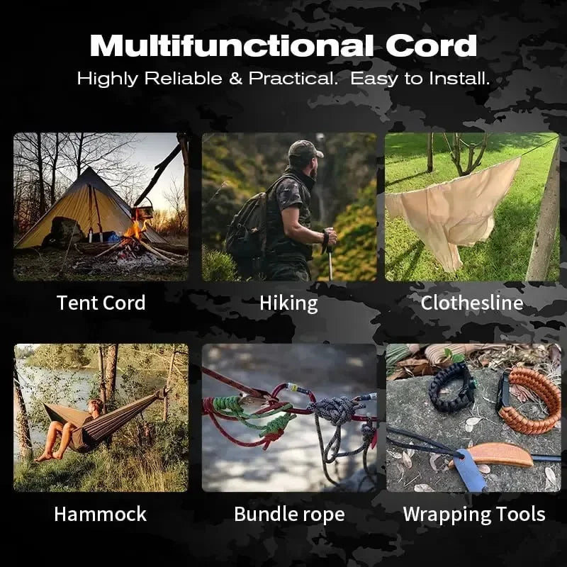 Military Paracord Rope 550lb Breaking Strength - ICoolDown