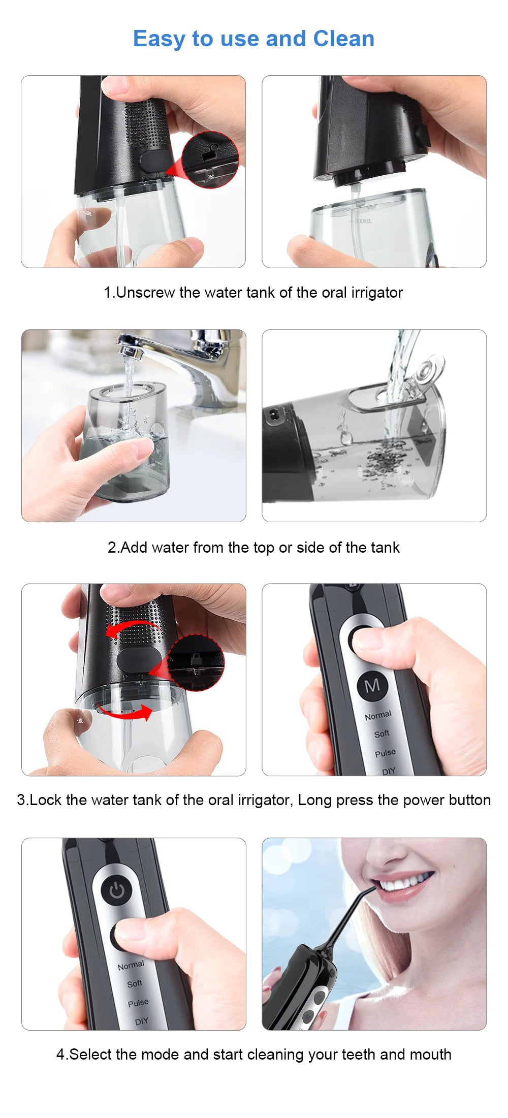 iCoolDown™ Oral Irrigator Dental Water Flosser 300ML - ICoolDown