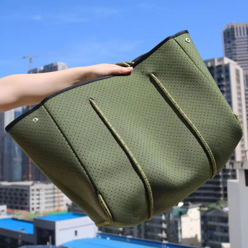 Perforated Neoprene Tote Bag With Small Purse - iCoolDown