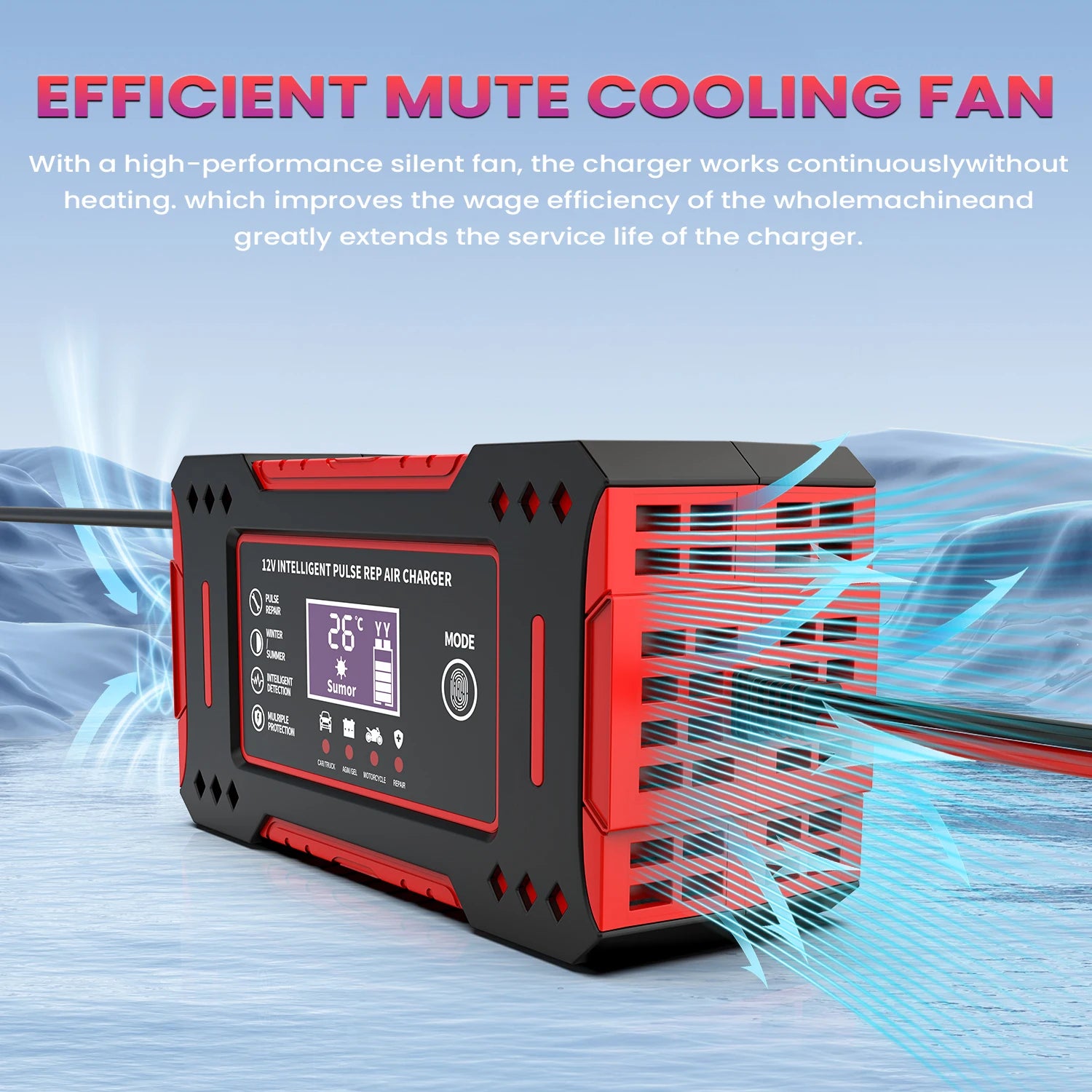 Intelligent Car Battery Charger 6A 12V - ICoolDown