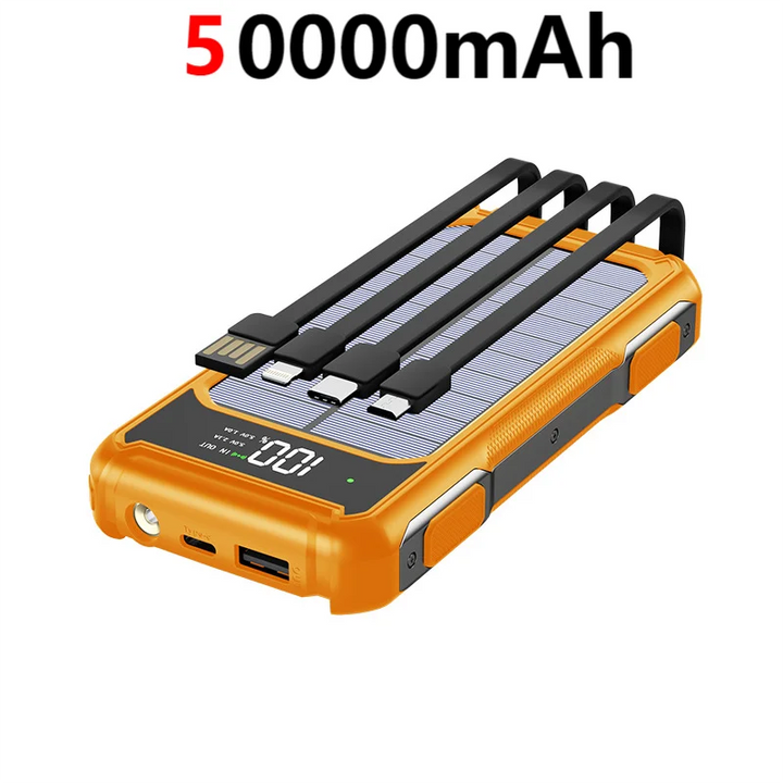 Solar Power Bank 200000mAh 4-In-1 Cables - iCoolDown