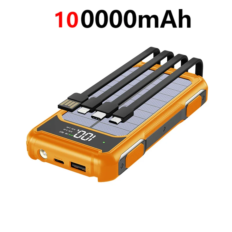 Solar Power Bank 200000mAh 4-In-1 Cables - iCoolDown
