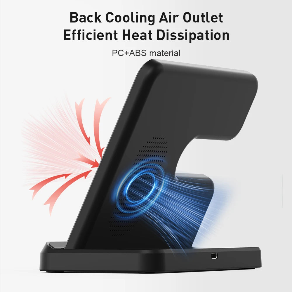 iCoolDown™ 3 In 1 Qi Fast Wireless Qi Fast Charger Stand - ICoolDown
