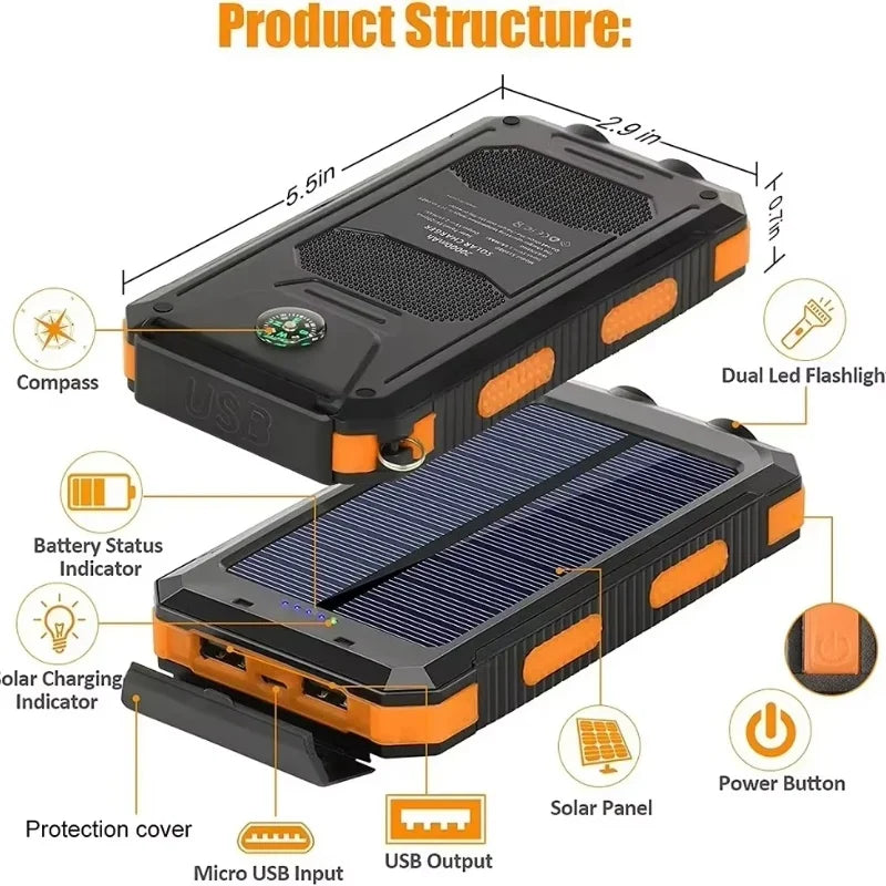 iCoolDown™ 200000mAh Waterproof Outdoor Solar Power Bank - iCoolDown