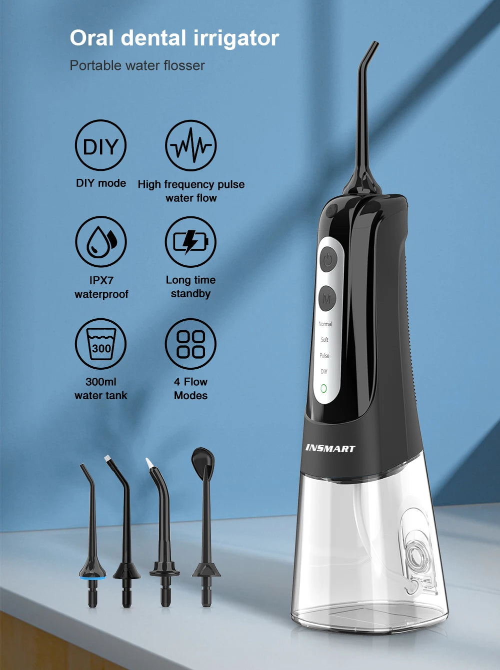 iCoolDown™ Oral Irrigator Dental Water Flosser 300ML - ICoolDown