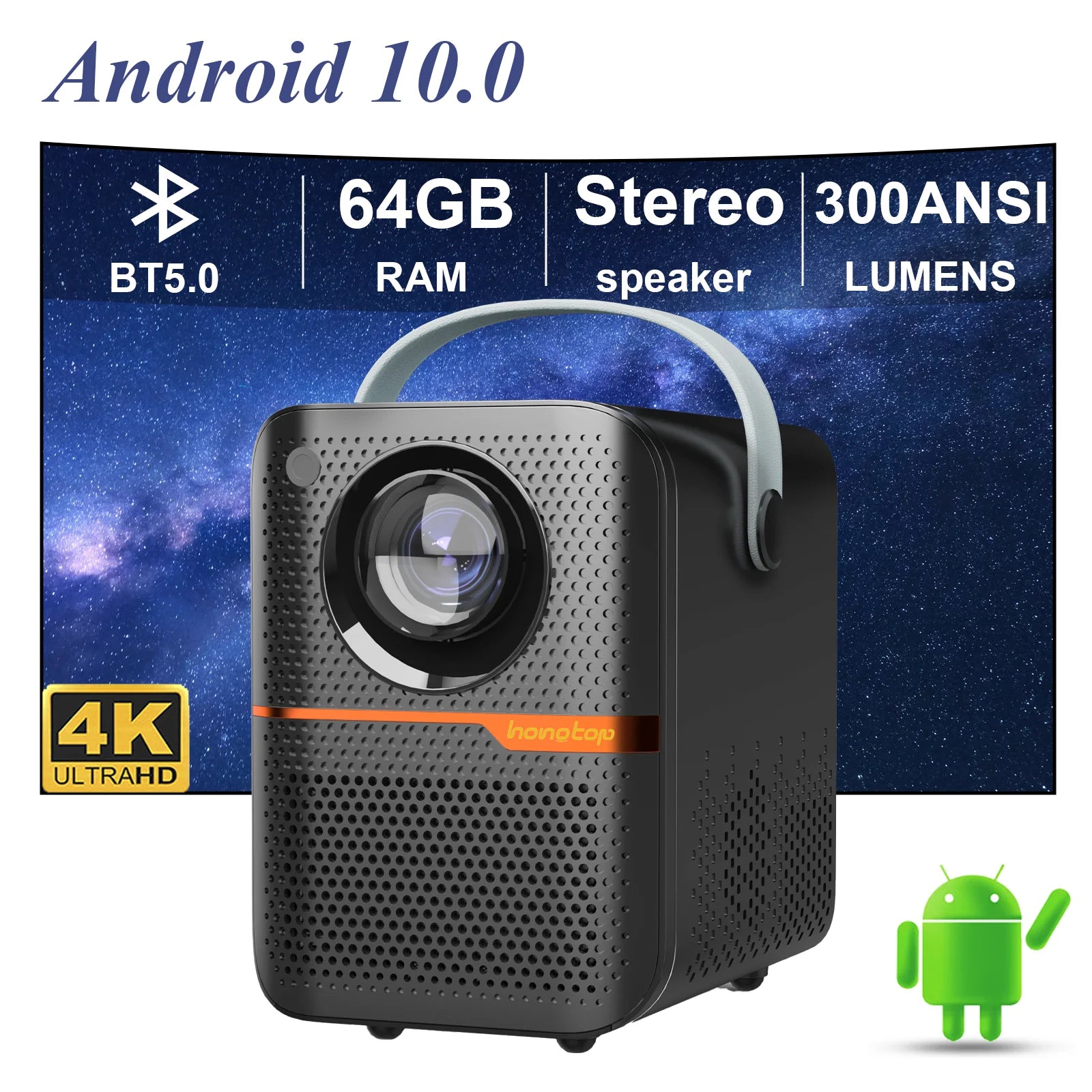 iCoolDown™ Mini Projector 10000 Lumens  Wi-Fi Wireless - ICoolDown