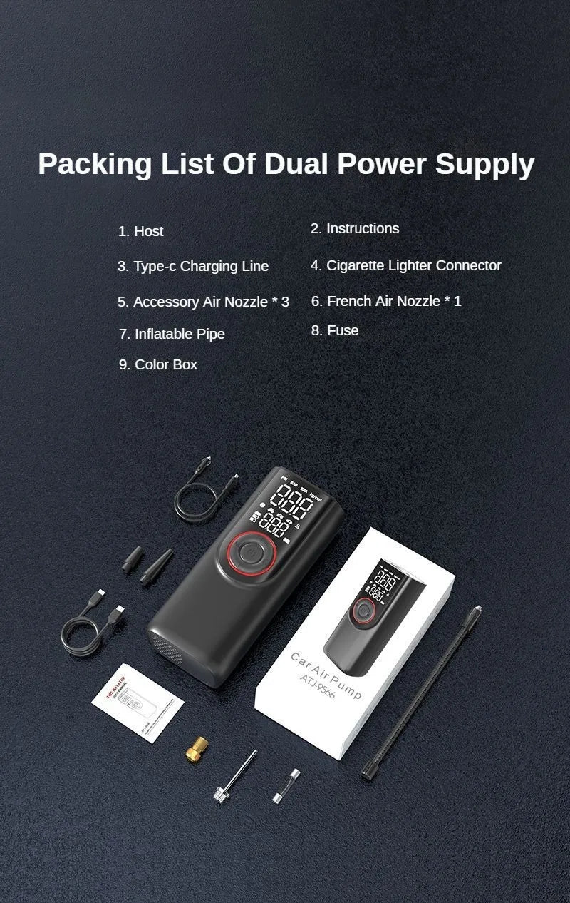 2-In-1 Portable Inflator Pump and  Power Bank