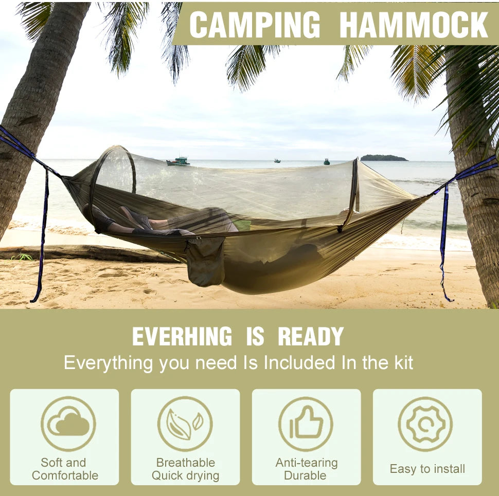 iCoolDown™ 3 in 1 Mosquito Mesh Nylon Camping Hammock - ICoolDown