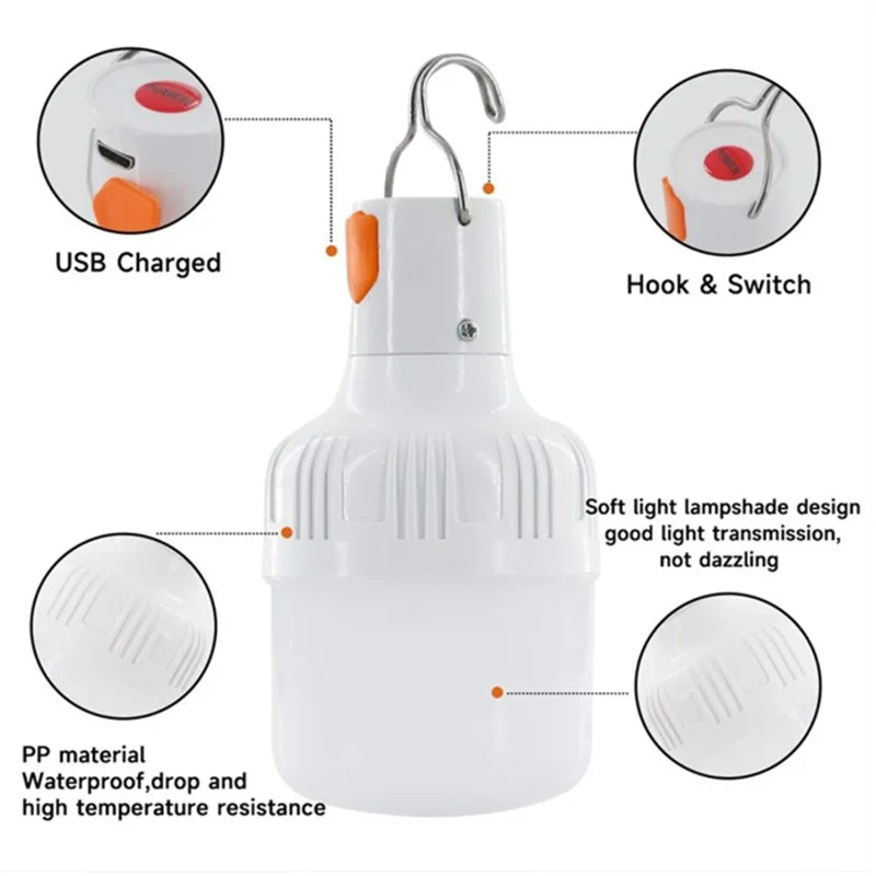 iCoolDown™ Outdoor USB Rechargeable LED Lamp 60W - iCoolDown