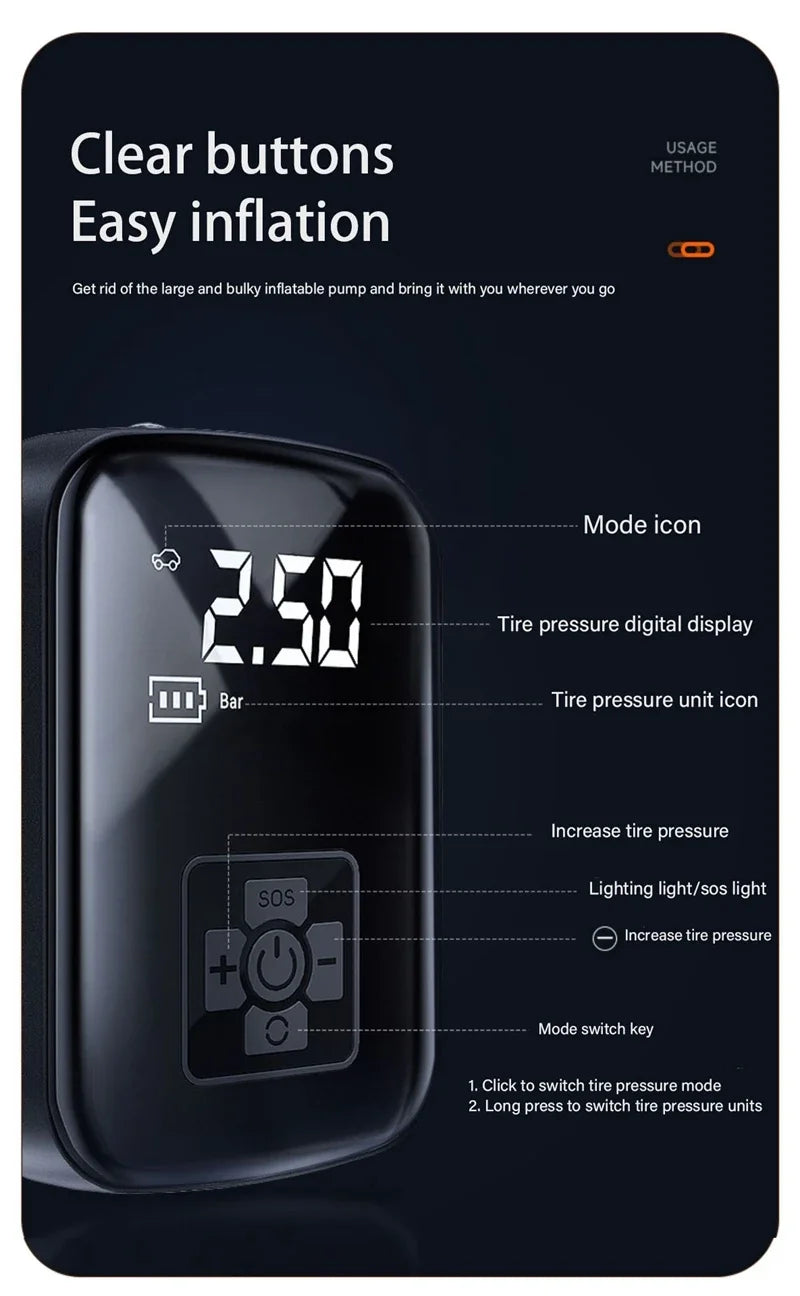 iCoolDown™ Mini Car Tire Inflator 150PSI  ﻿