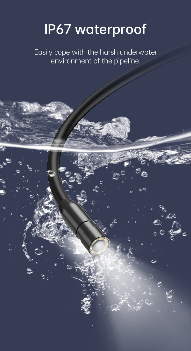 Industrial Endoscope Camera 8mm Lens IP67 Waterproof 8 LEDS - ICoolDown