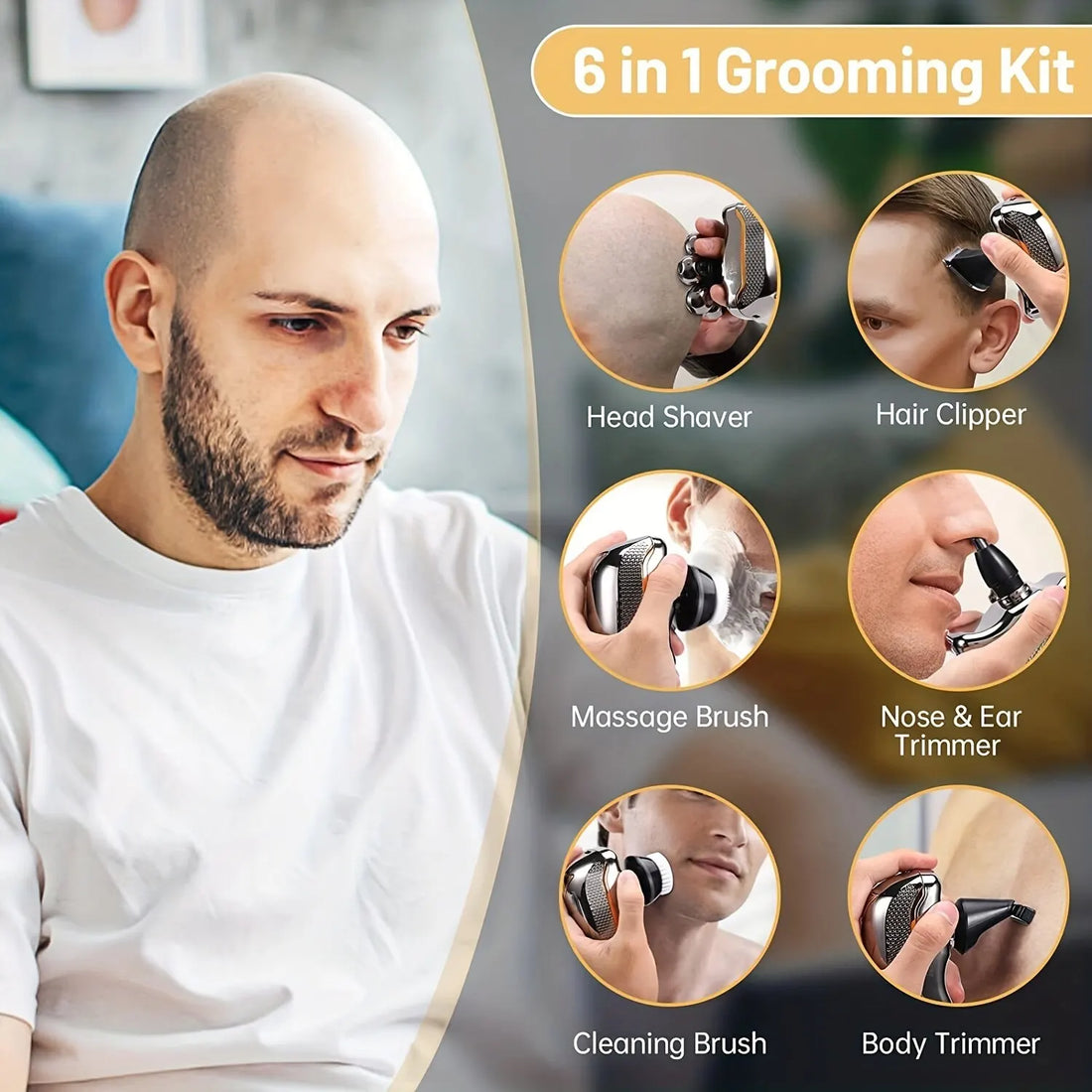 FlexGear™ Men's Rechargeable Cordless Shaver  6 In 1 - iCoolDown