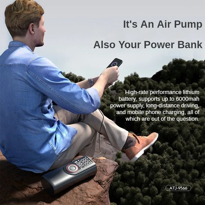 2-In-1 Portable Inflator Pump and  Power Bank