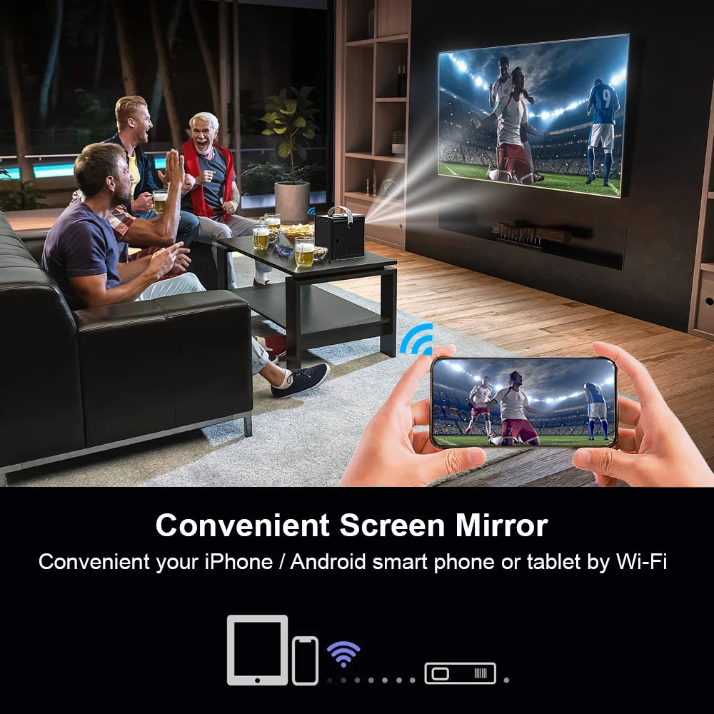 iCoolDown™ Mini Projector 10000 Lumens  Wi-Fi Wireless - ICoolDown
