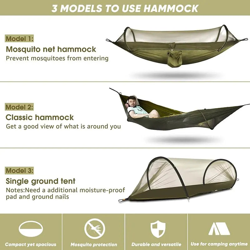 iCoolDown™ 3 in 1 Mosquito Mesh Nylon Camping Hammock - ICoolDown