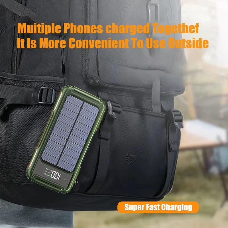 Solar Power Bank 200000mAh 4-In-1 Cables - iCoolDown