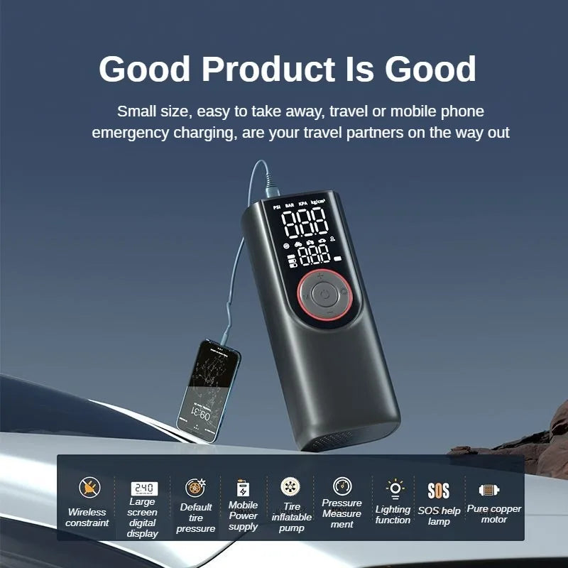 2-In-1 Portable Inflator Pump and  Power Bank