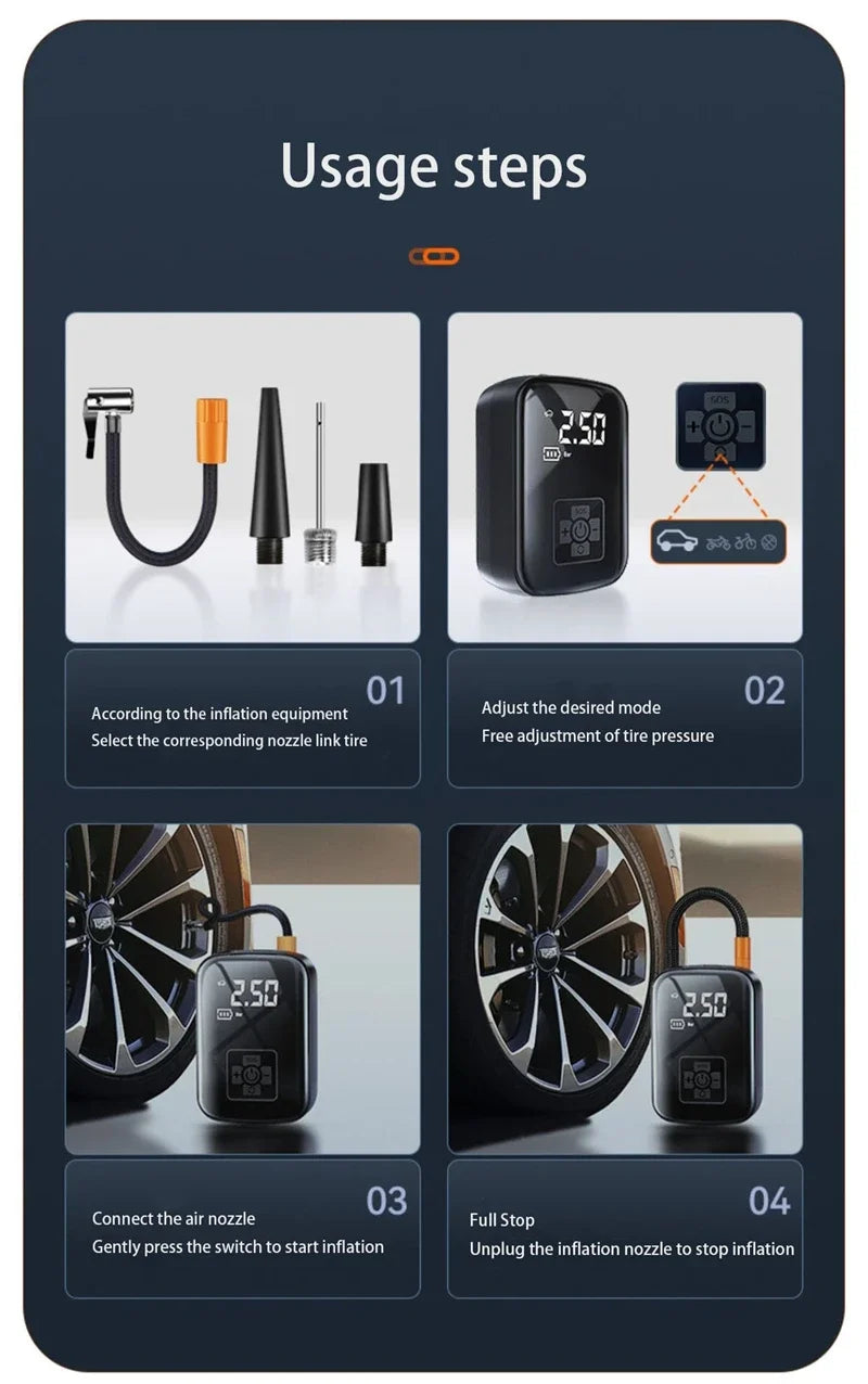 iCoolDown™ Mini Car Tire Inflator 150PSI  ﻿