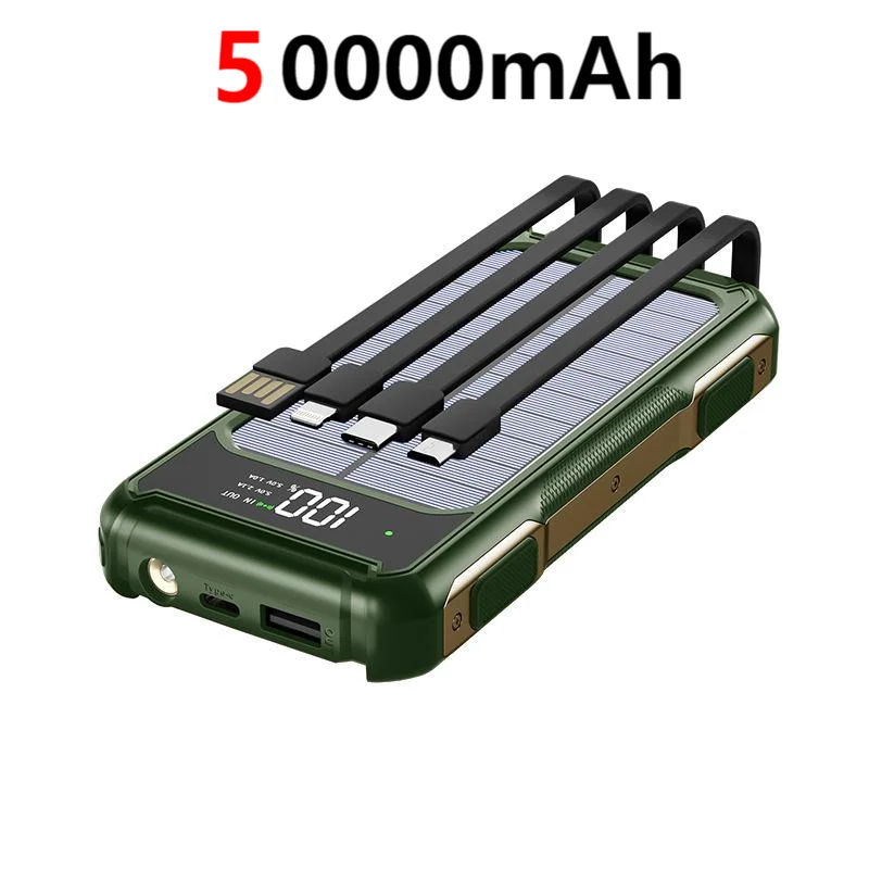 Solar Power Bank 200000mAh 4-In-1 Cables - iCoolDown