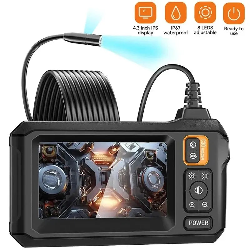 Industrial Endoscope Camera 8mm Lens IP67 Waterproof 8 LEDS - ICoolDown