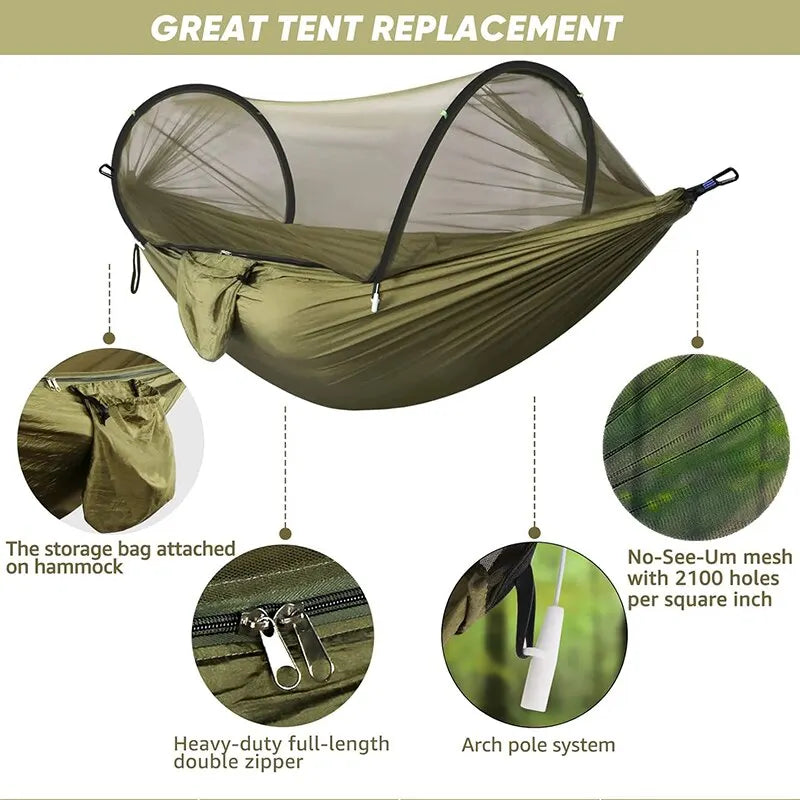 iCoolDown™ 3 in 1 Mosquito Mesh Nylon Camping Hammock - ICoolDown