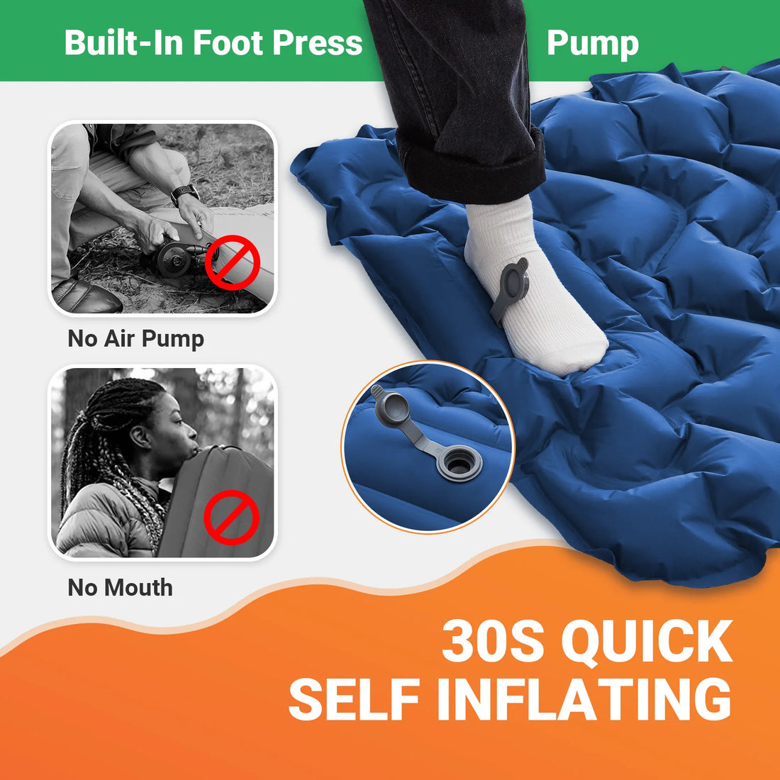 iCoolDown™ Camping Self Inflatable Sleeping Pad - iCoolDown