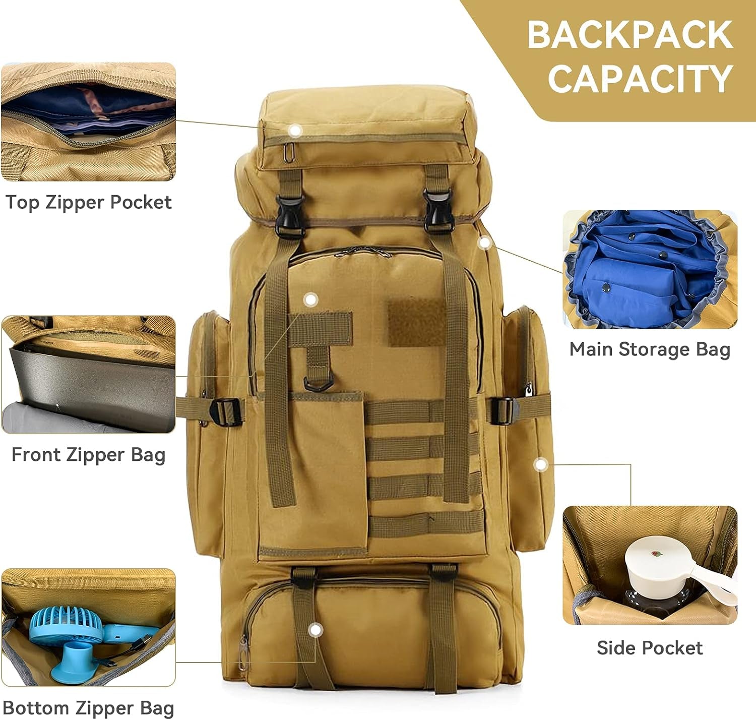 75L Hiking Backpack Camping Outdoor Trekking - ICoolDown
