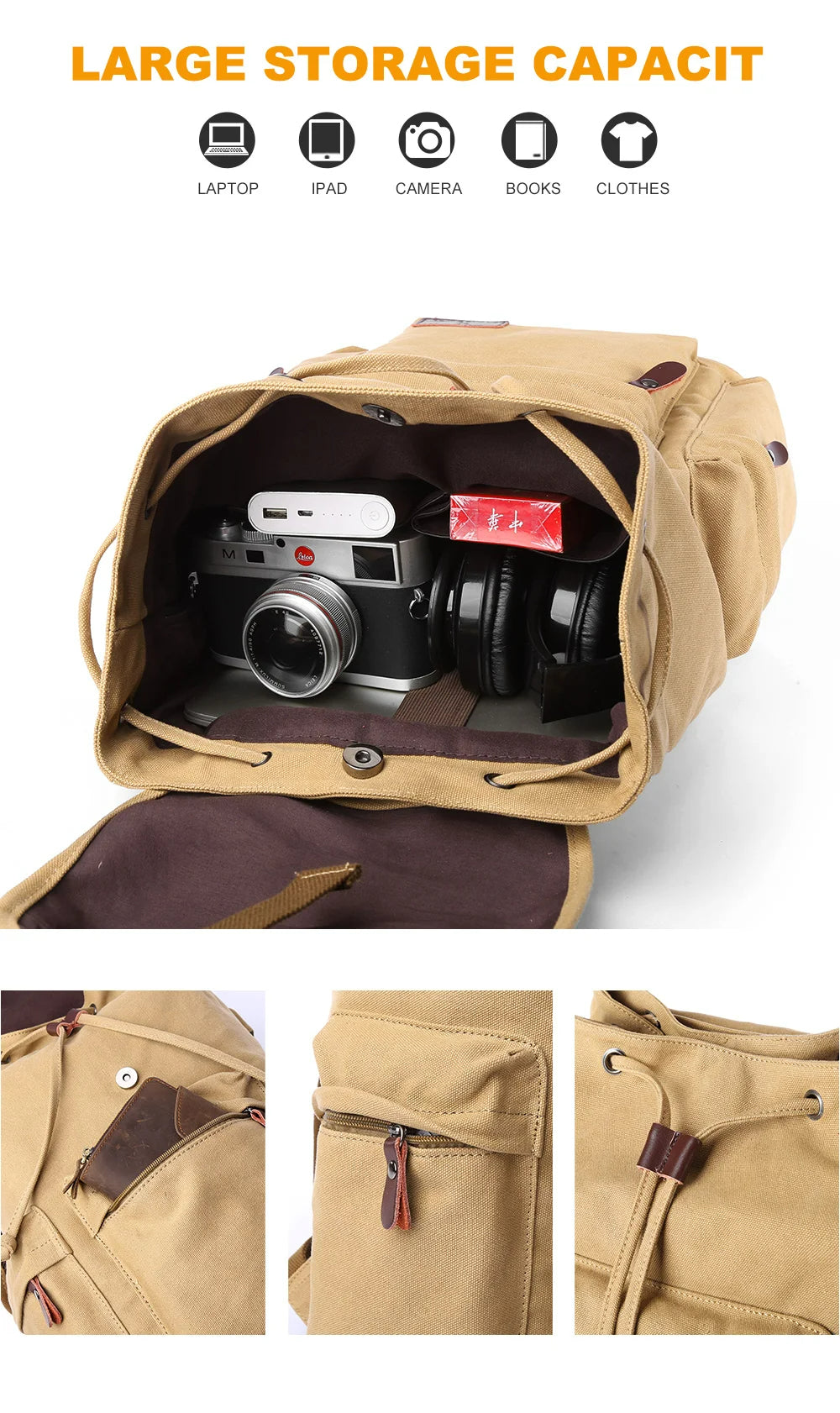 iCoolDown™ Vintage Backpack Laptop - 15.6 Inch - ICoolDown